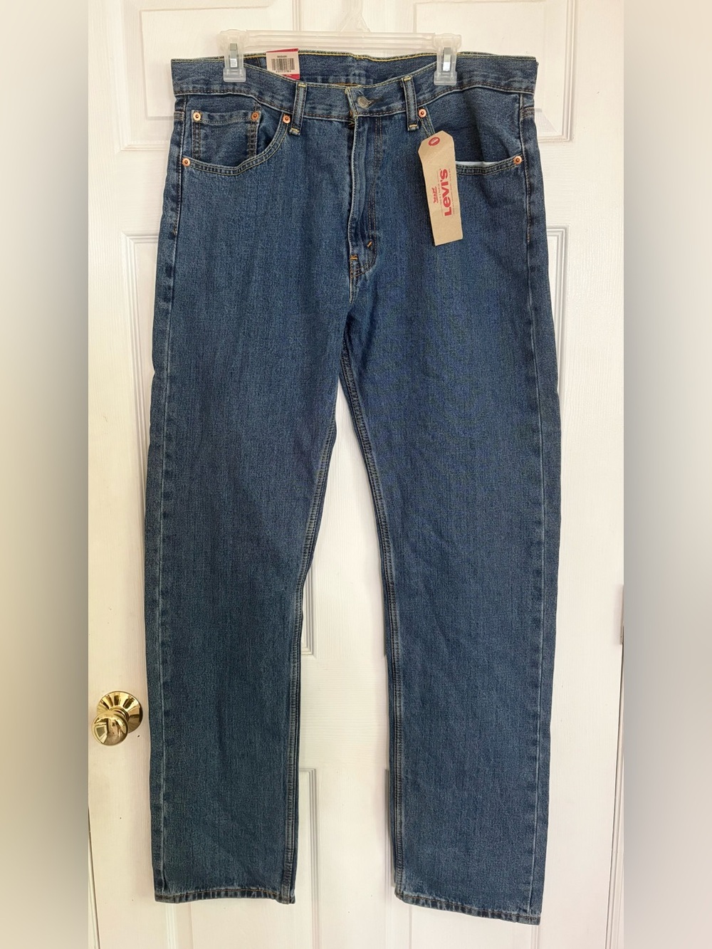 N WT Levi's 505 Regular Fit Jeans Men's 36x34 Straight Leg Medium Wash Denim